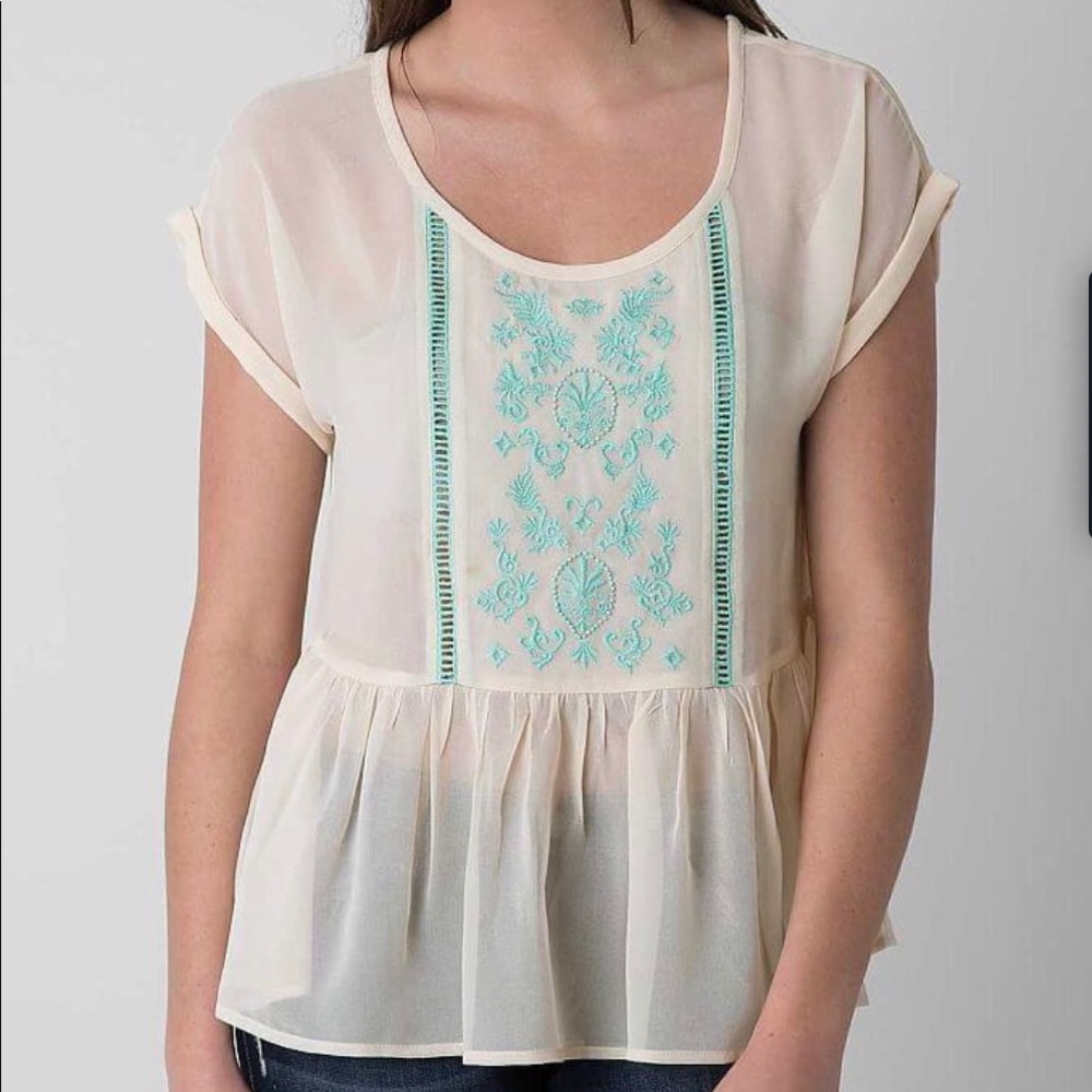 ❤️BKE boutique size S peplum sheer top
